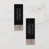 エレガントシンプルWood Trim and Black スキニー名刺 (正面/裏面)