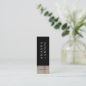 エレガントシンプルWood Trim and Black スキニー名刺 (スタンド正面)