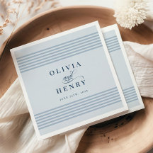 エレガントシーサイドコーストストライプブルー結婚の看板