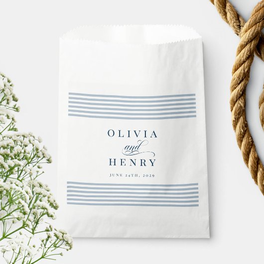 エレガントシーサイドコーストストライプブルー結婚ズ フェイバーバッグ