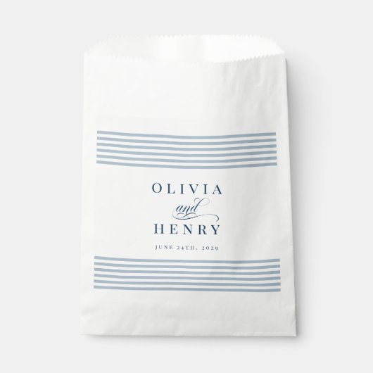 エレガントシーサイドコーストストライプブルー結婚ズ フェイバーバッグ (正面)