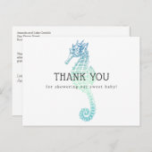 エレガントシーホース赤ちゃんシャワー ポストカード (正面/裏面)