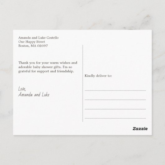 エレガントシーホース赤ちゃんシャワー ポストカード (裏面)