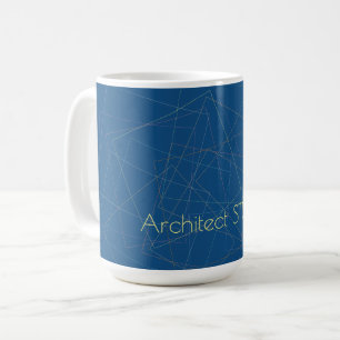 エレガントジオメトリム線blue architect studio コーヒーマグカップ
