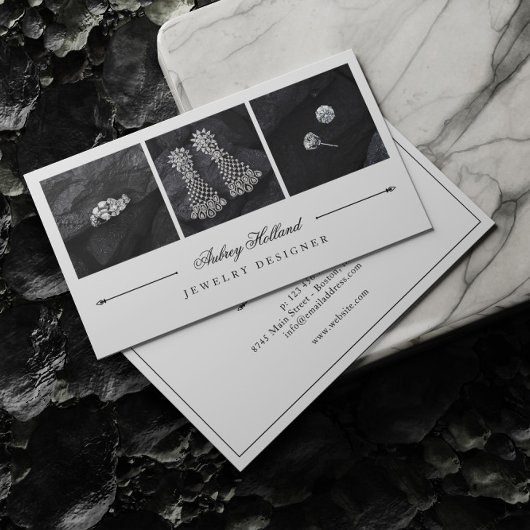 エレガントジュエリーデザイナーフォトコラージュ 名刺