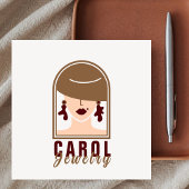 エレガントジュエリーデザイユニークナーロゴクラフター スクエア名刺