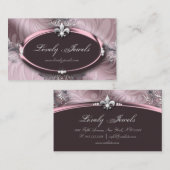 エレガントジュエリーファッション(紋章の)フラ・ダ・リピンクローズ 名刺 (正面/裏面)