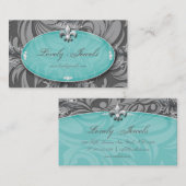 エレガントジュエリーファッション（紋章の）フラ・ダ・リブルーパステル 名刺 (正面/裏面)