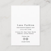 エレガントジュエリーロカスタムゴデザインシンプルホワイト コーリングカード (裏面)