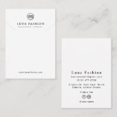 エレガントジュエリーロカスタムゴデザインシンプルホワイト コーリングカード (正面/裏面)