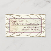 エレガントジュエリー店またはメーカーのリーフデザイン 名刺 (裏面)