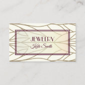 エレガントジュエリー店またはメーカーのリーフデザイン 名刺 (正面)