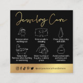 エレガントジュエリー気にガイドブラック&金ゴールドロゴカード スクエア名刺 (正面)