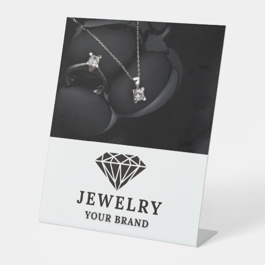 エレガントジュエリー表示カード 台座サイン (正面)