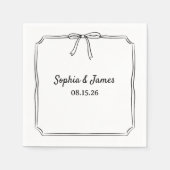 エレガントスお洒落ケパーソナライズされた結婚イ スタンダードカクテルナプキン (正面)