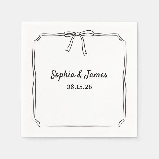 エレガントスお洒落ケパーソナライズされた結婚イ スタンダードカクテルナプキン (正面)