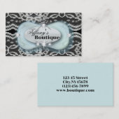 エレガントスカイブルーレースのようファッション名刺 名刺 (正面/裏面)
