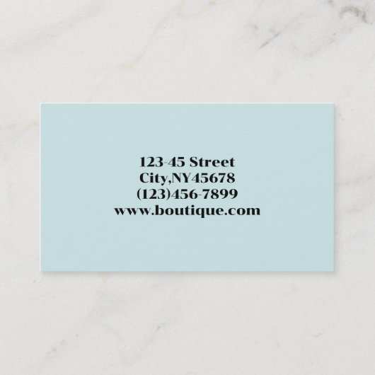 エレガントスカイブルーレースのようファッション名刺 名刺 (裏面)