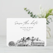エレガントスカイラモダンインシアトル日付の保存 招待状 (スタンド正面)