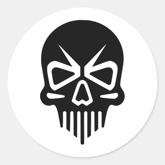 エレガントスカルシルエット(モノクロ) ラウンドシール (正面)