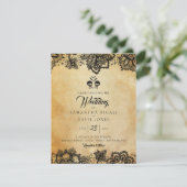 エレガントスカルハロウィンテーマ結婚ズバジェット 招待状 (スタンド正面)