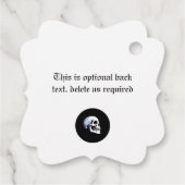 エレガントスカルパーソナライズされたゴシック結婚式の引き出物 フェイバータグ (裏面)