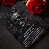 エレガントスカル&ダークバラゴシックブライダルシャワー 招待状