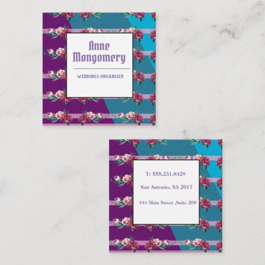 エレガントスクアスタイリッシューク名刺 スクエア名刺 (正面/裏面)