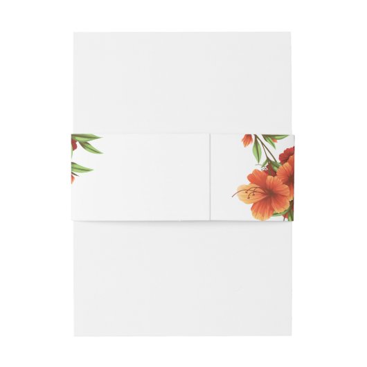 エレガントスクリプかわいらしトのオレンジ色のフローラ結婚の 招待状ベリーバンド (裏面例)