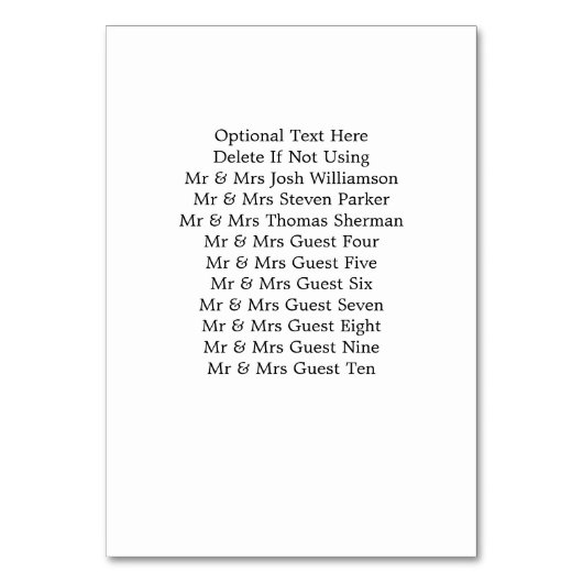 エレガントスクリプはっきりしたト白黒フォーマル結婚の テーブルナンバー (裏面)