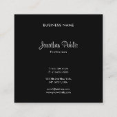 エレガントスクリプエレガントト白黒プレイカッコいいン スクエア名刺 (裏面)