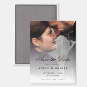 エレガントスクリプカスタムト写真の日付を保存結婚する マグネット (正面/裏面)