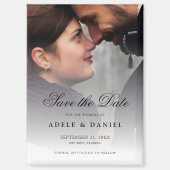 エレガントスクリプカスタムト写真の日付を保存結婚する マグネット (正面)