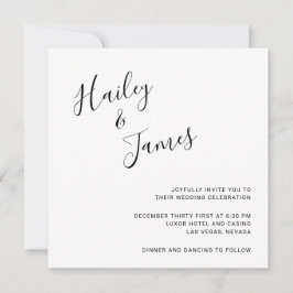 エレガントスクリプシンプルトミニマルモダン結婚の 招待状