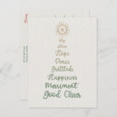 エレガントスクリプスタイリッシュトタイポグラフィクリスマスツリー シーズンポストカード (正面/裏面)