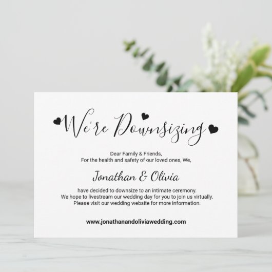 エレガントスクリプトのサイズを小さ結婚い写真 案内状 (スタンド正面)