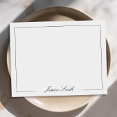 エレガントスクリプトのモノグラ縁どム名 ノートカード