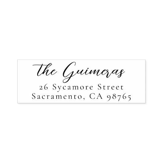 エレガントスクリプトの新しい結婚差出人住所 セルフインキングスタンプ (デザイン)