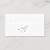 エレガントスクリプトの白黒のミニマ結婚リスト プレイスカード (正面)