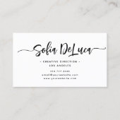 エレガントスクリプトの署名モダンプロフェッショナル 名刺 (裏面)