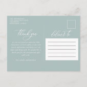 エレガントスクリプトの誕生発表写真感謝していあなた 案内ポストカード (裏面)