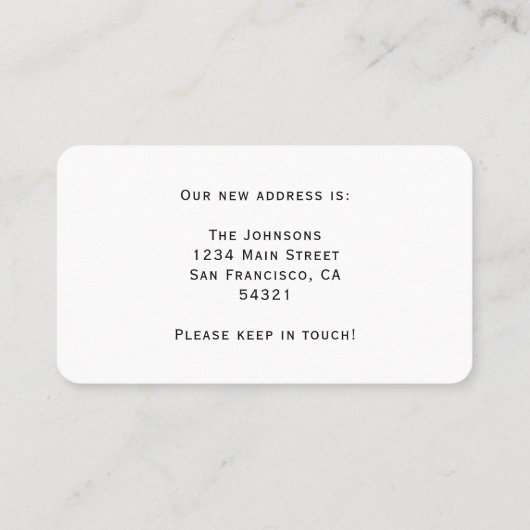 エレガントスクリプトを移動したミニマル版 名刺 (裏面)