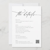 エレガントスクリプトクラシックのQRコードを一つのQRコードに結婚すべて 招待状 (裏面)