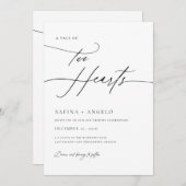 エレガントスクリプトクラシックのQRコードを一つのQRコードに結婚すべて 招待状 (正面/裏面)