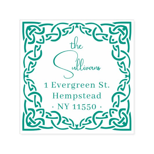 エレガントスクリプトケルト結び目模様縁ど差出人住所 セルフインキングスタンプ (デザイン)