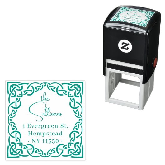 エレガントスクリプトケルト結び目模様縁ど差出人住所 セルフインキングスタンプ (インサイチュ)