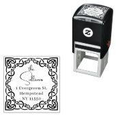エレガントスクリプトケルト結び目模様縁ど差出人住所 セルフインキングスタンプ (インサイチュ)