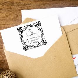 エレガントスクリプトケルト結び目模様縁ど差出人住所 セルフインキングスタンプ