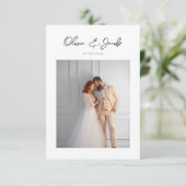 エレガントスクリプトタイポグラフィ結婚の サンキューカード (スタンド正面)