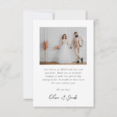 エレガントスクリプトタイポグラフィ結婚の サンキューカード (裏面)